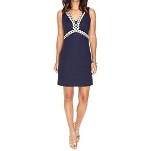 Lilly Pulitzer Esme Navy Gold Shift LIKE NEW 00